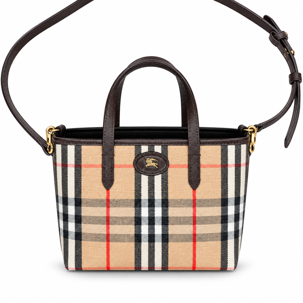 Burberry Heritage Check Compact Top Handle Tote