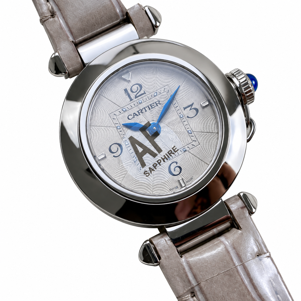 Cartier Pasha de Cartier Steel Grey Leather Watch