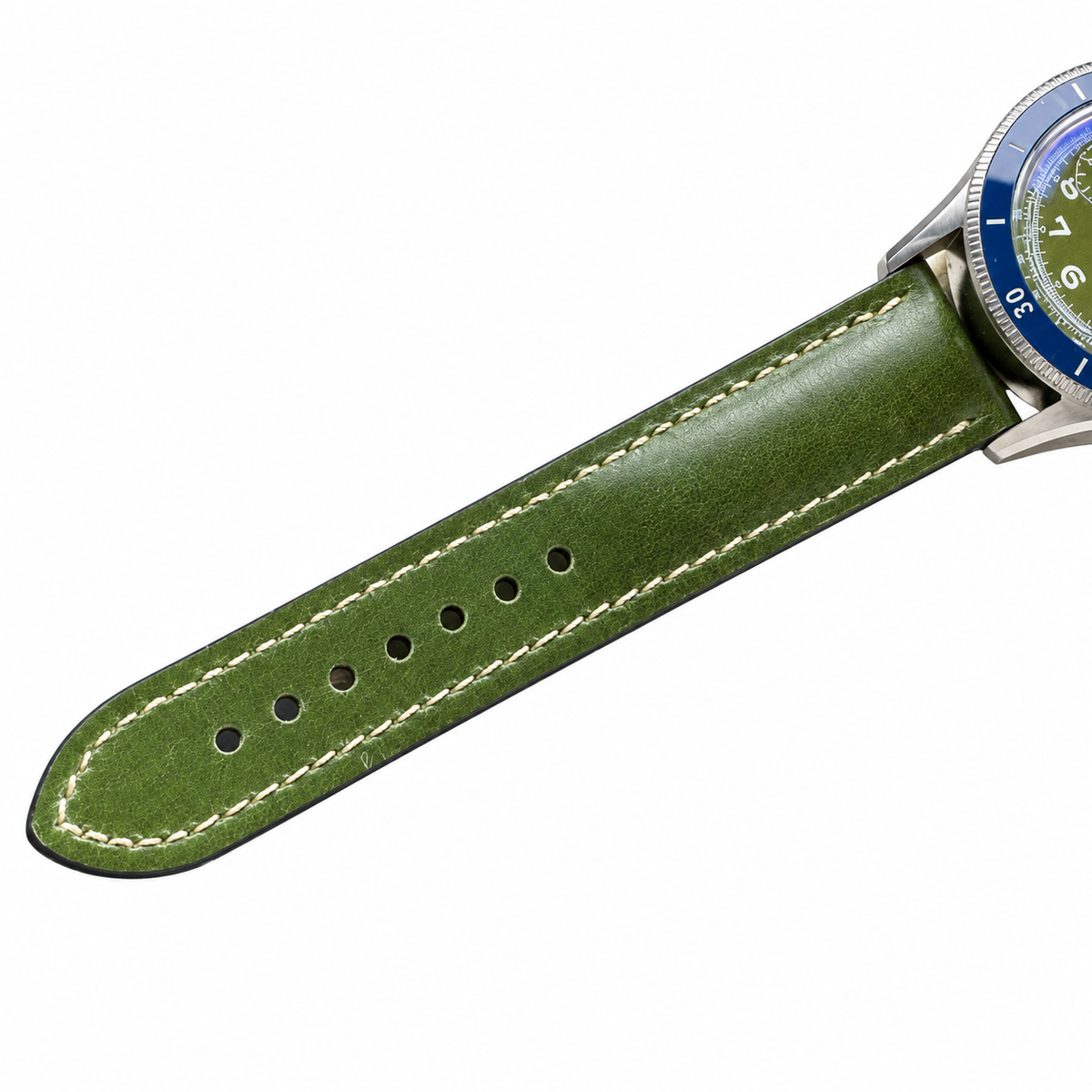Blancpain Air Command Green Dial Flyback Chronograph Blue Ceramic Bezel Watch