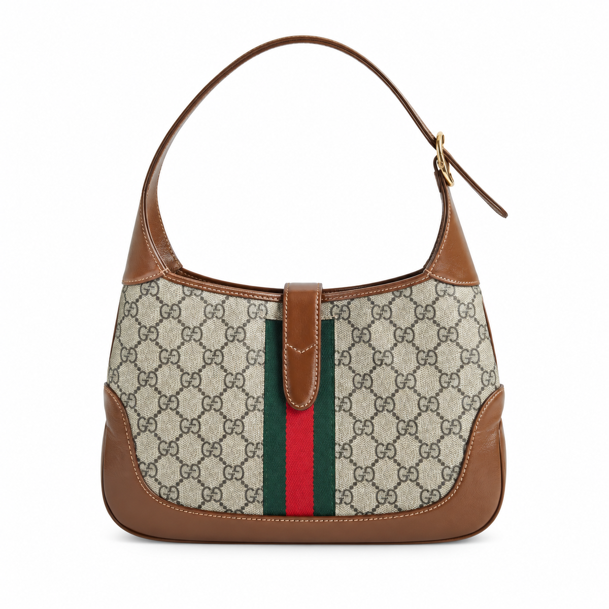Gucci Jackie 1961 Small Hobo in GG Supreme Canvas with Web Stripe