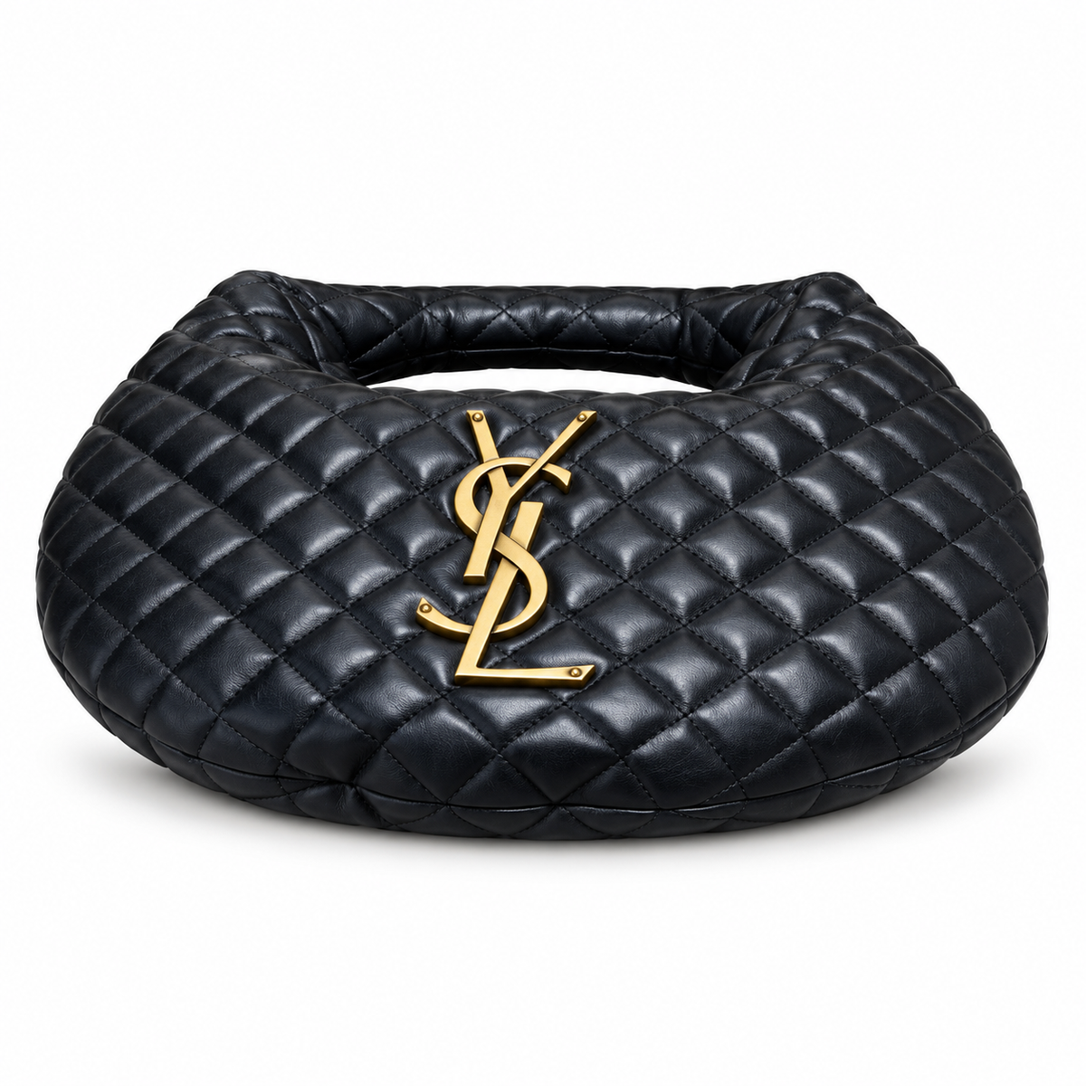 Saint Laurent Quilted Leather Hobo Bag – Black