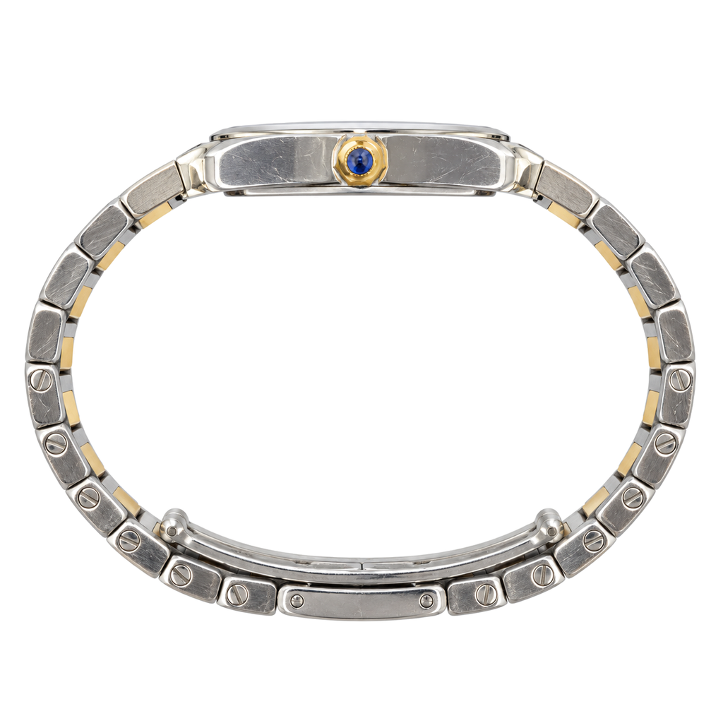Cartier Tank Française Small Two-Tone Steel & Yellow Gold White Dial Metal Bracelet Watch