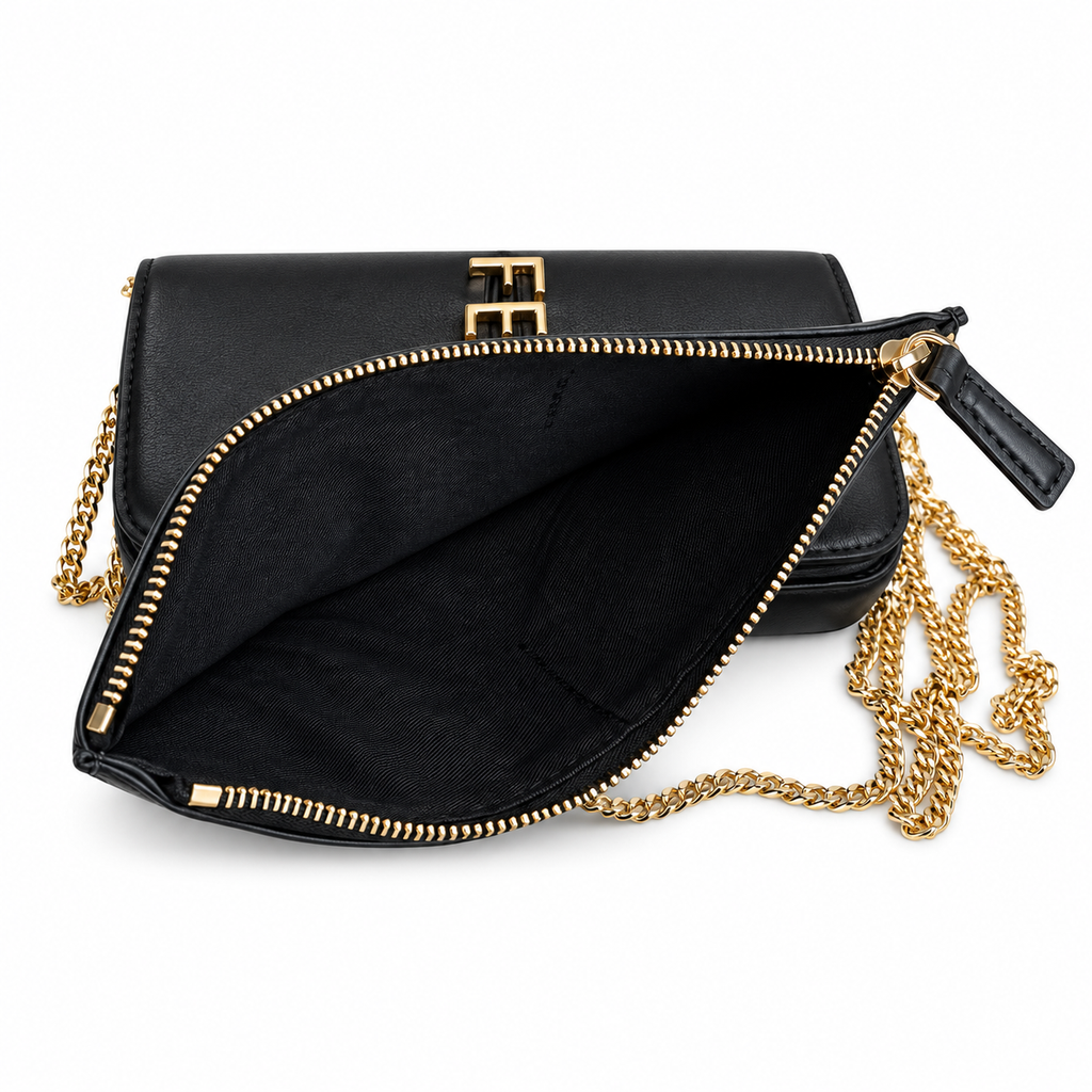 Fendi FF Small Shoulder Bag – Jacquard Canvas & Leather Trim, Flap Closure, 22cm